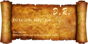 Ditrich Réka névjegykártya
